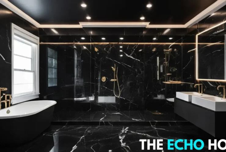 Black Tile Bathroom​