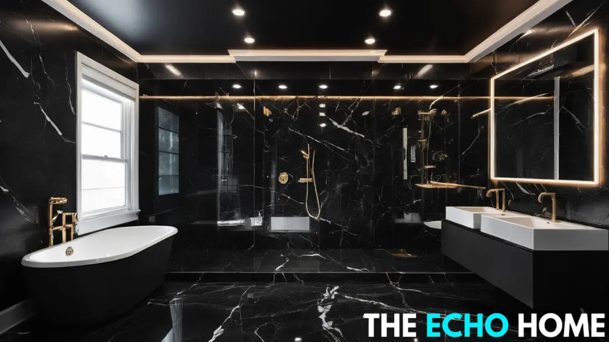 Black Tile Bathroom​