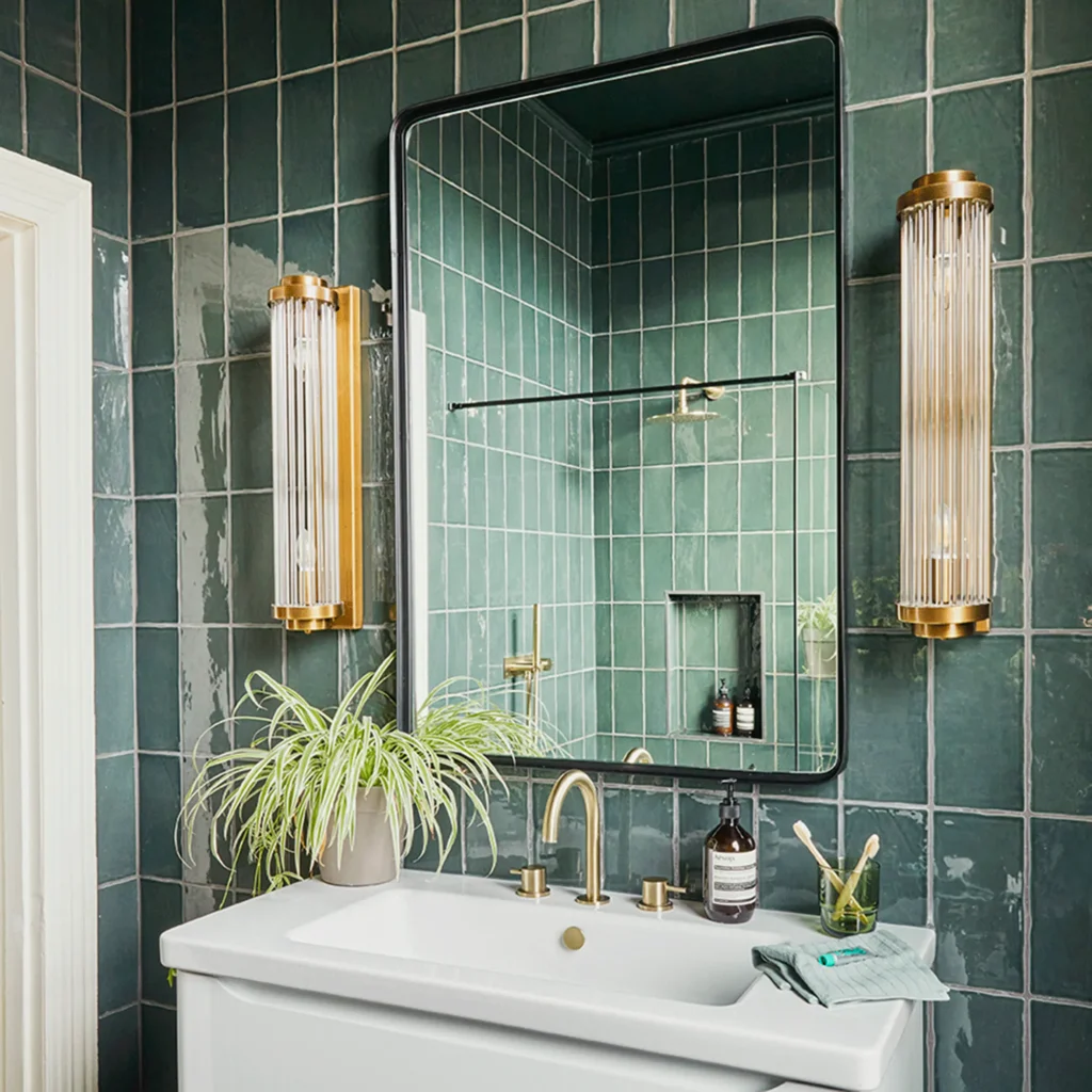 Green Tile Bathroom​